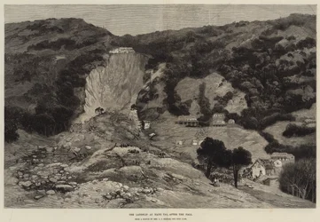 Der Erdrutsch in Naini Tal, nach dem Fall